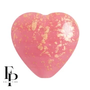 Perle coeur en verre 16x15 mm - Opaque Rose Gold Splash x1