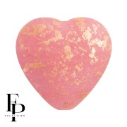 Rose - Perle coeur en verre 16x15 mm - Opaque Rose Gold Splash Mat x1 Perle coeur en verre 16x15 mm - Opaque Rose Gold Splash Mat x1