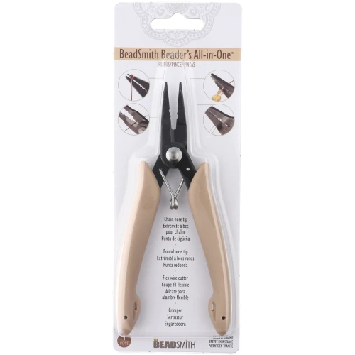 Pince bijoux multifonction 4 en 1 à ressort 14 cm - Beige x1