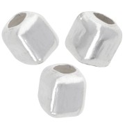 Perles cubes 3 mm - Argent 925 x10