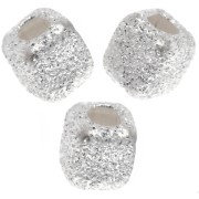Perles cubes diamantés 3 mm - Argent 925 x10