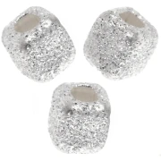 Perles cubes diamantés 3 mm - Argent 925 x10