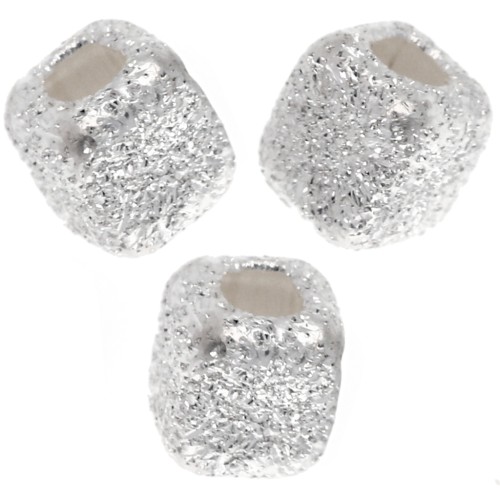 Perles cubes diamantés 3 mm - Argent 925 x10