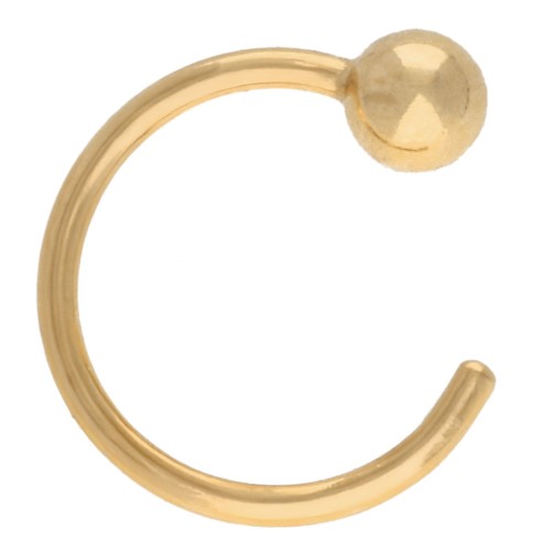 Boucles d'oreilles créoles avec boule 10 mm en Gold filled (or laminé) x1