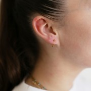 Boucles d'oreilles créoles avec boule 12 mm en Gold filled (or laminé) x1