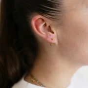 Boucles d'oreilles créoles avec boule 12 mm en Gold filled (or laminé) x1