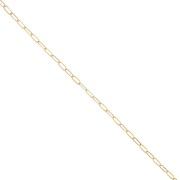 Chaîne maille rectangle Fantaisie striée 2.5 mm - Doré à l'or fin x50 cm