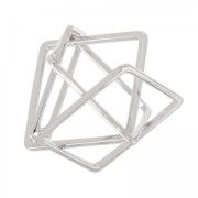 Intercalaire 3D carrés entrelacés 24 mm rhodié x1|raw }}