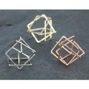 Intercalaire 3D carrés entrelacés 24 mm rhodié x1