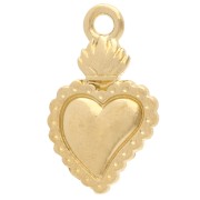 Pendentif coeur ex-voto 22x13 mm - Doré à l'or fin x1|raw }}