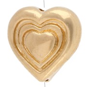 Perle coeur 8 mm - Doré à l'or fin x1