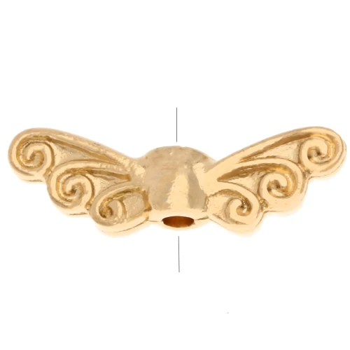 Perle ailes de fée 4x13.5 mm - Doré à l'or fin x1