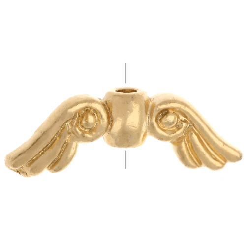 Perle ailes d'ange 5x14 mm - Doré à l'or fin x1