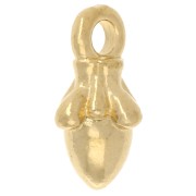 Mini breloque gland 10x6 mm - Doré à l'or fin x1|raw }}