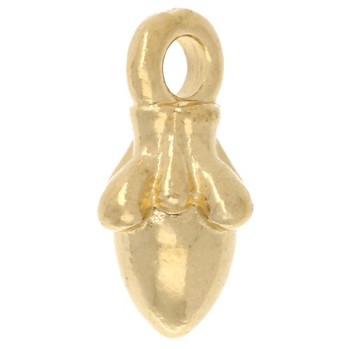 Mini breloque gland 10x6 mm - Doré à l'or fin x1