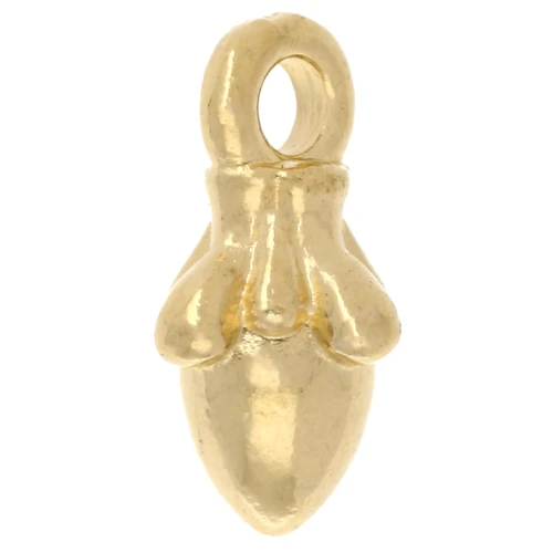 Mini breloque gland 10x6 mm - Doré à l'or fin x1