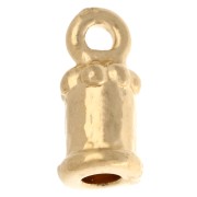 Doré Or Fin - Or 24K - 999/1000 - Embout travaillé pour cordon 2 mm - Doré à l'or fin x1 Embout travaillé pour cordon 2 mm - Doré à l'or fin x1