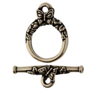 Bronze - Fermoir T rond 15 mm - motif papillon - Bronze x1 Fermoir T rond 15 mm - motif papillon - Bronze x1