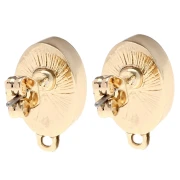 Clous d'oreilles ovales 16x10 mm avec résine époxy - Doré - Marbré Rouge - Bleu x2