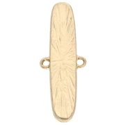 Intercalaire ovale 11x28 mm avec résine époxy - Doré - Marbré Marron - Nacre x1