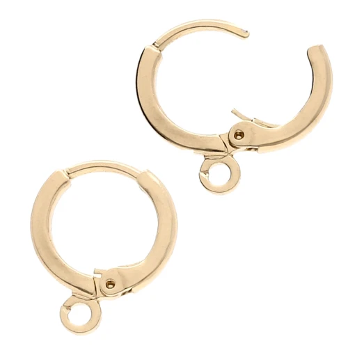 Dormeuses créoles avec anneau 11mm - Doré x2