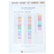 Nuancier Miyuki Rocailles 11/0 - Sample Card (n°43/2R) Dyed Colors - Semi Frosted