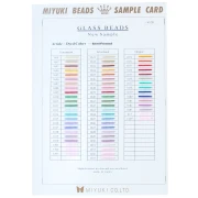 Nuancier Miyuki Rocailles 11/0 - Sample Card (n°43/2R) Dyed Colors - Semi Frosted