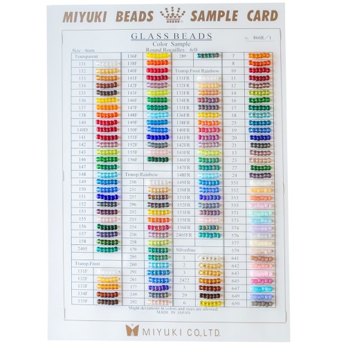 Nuancier Miyuki Rocailles 6/0 (n°866/R/1-3) - Planches 1 - 2 et 3