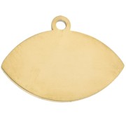 Breloque oeil 12x17 mm avec résine époxy - Acier inox 304 Doré - Blanc - Bleu x1