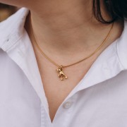 Pendentif ourson suspendu 20x11 mm - Acier inoxydable 304 Doré x1