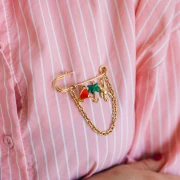 Pendentif ourson suspendu 20x11 mm - Acier inoxydable 304 Doré x1