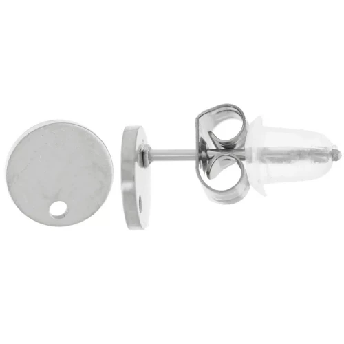 Clous d'oreilles ronds lisses 6 mm - Acier inoxydable 316L x20
