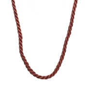 Collier cordon torsadé en polyester 4 mm - Acier inox 304 Doré - Bordeaux x46cm