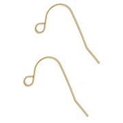 Crochets d'oreilles 13.5 mm - Acier inoxydable 316L Doré x2