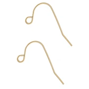 Crochets d'oreilles 13.5 mm - Acier inoxydable 316L Doré x2