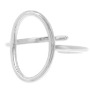 Bague ovale ajouré 18x12 mm - T. 52 à 62 - Acier inoxydable 304L x1