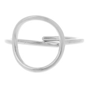 Bague réglable cercle ajouré 15 mm - T. 52 à 58 - Acier inoxydable 304L|raw }}