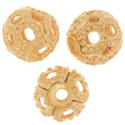 Perles rondes filigranées 4 mm - Doré x20