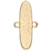 Intercalaire ovale 10x20 mm avec résine époxy - Doré - Marbré Marron - Nacre x1