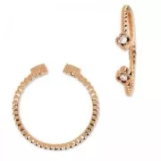 Bague motif fleur avec Oxydes de Zirconium - doré rose x1