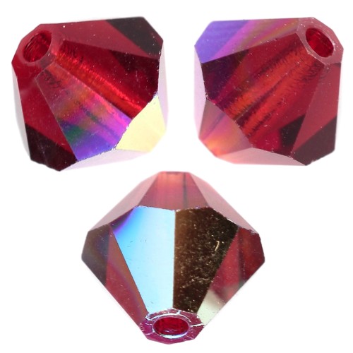 Perles toupies Preciosa - Rondelle Bead 6 mm - Vivid Siam AB x12