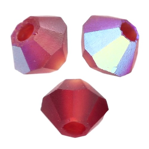 Perles toupies Preciosa - Rondelle Bead 3 mm - Vivid Siam AB Matt x30