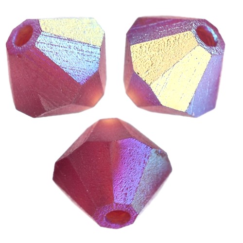 Perles toupies Preciosa - Rondelle Bead 5 mm - Vivid Siam AB Matt x12