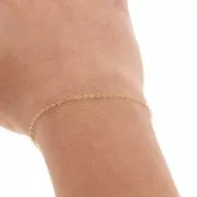 Chaîne maille Forçat limée 1.3 mm en Gold filled (or laminé)  x 50cm