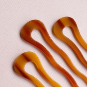 Pique à cheveux en acétate 116x32 mm - Marbré Ambre - Marron x1
