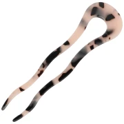 Pique à cheveux en acétate 116x32 mm - Ecaille de tortue Beige - Noir x1
