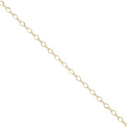 Chaîne maille fantaisie alternée (1x1) 2 mm en Gold filled (or laminé) x 50cm