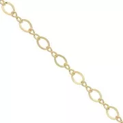 Chaîne maille fantaisie alternée (1x1) 2 mm en Gold filled (or laminé)  x 50cm