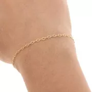 Chaîne maille fantaisie alternée (1x1) 2 mm en Gold filled (or laminé)  x 50cm