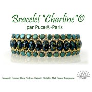 Perles en verre Samos® par Puca® 5x7 mm - Enamel Blue Yellow x10g